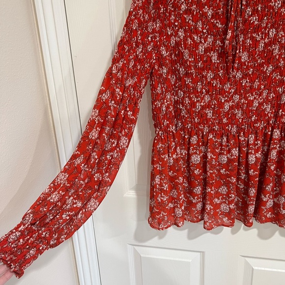 Rose and Olive Red Blouse - Picture 2 of 4